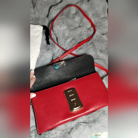 New! NWT THEORY Leather Clutch Pouch Crossbody Bag $375 - Picture 3 of 12